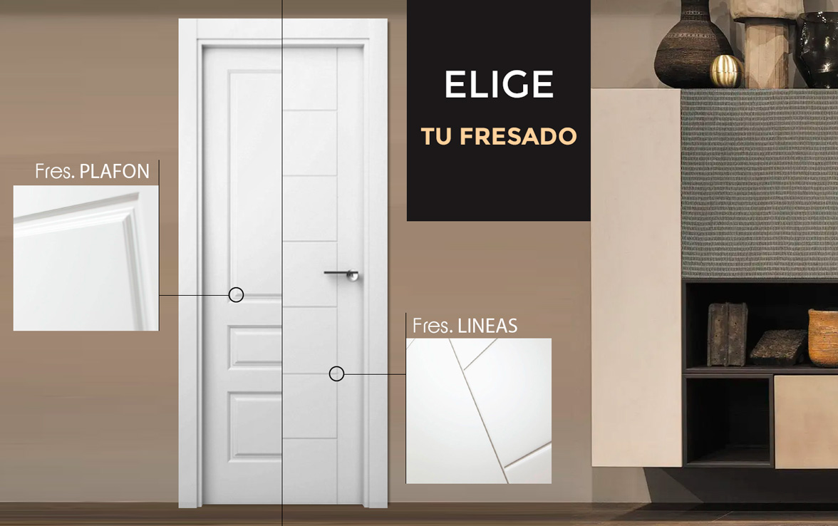 Puertas Lacadas Blancas de Interiores Mod. 3 Cuadros